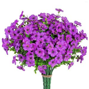 Flores decorativas simuladas margarida buquê de flores violeta arranjo falso artificial para adereços de tiro sala de estar