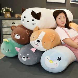 65cm-120cm Plush Dinosaur Dog Bear Cat Toy Doll Boyfriend Giant Long Pillow Big Cushion Stuffed Doll Girls Bolster Gifts 240123