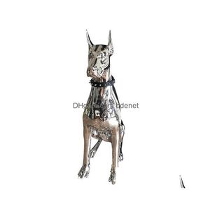 庭の装飾家の装飾装飾装飾ドーバーマン犬大規模なアート動物像図形部屋装飾樹脂彫像ornamentgift d dhieg