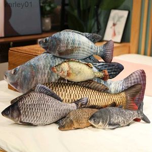 Stuffed Plush Animals 30cm Simulation Funny Fish Toys Soft Animal Lifelike Tilapia Mossambica Pillow Kids Birthday Gift Home Decor YQ240218