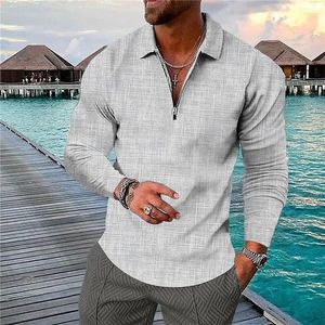 Men's Polos Classic Lapel Casual Polo Shirt Long Sleeve 20 Spring/Fall Fashion Work High Quality Top Plus Oversized S-5XL