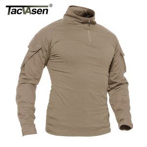 Tacvasen Men Summer Camouflage Tshirts Combat Tactical T Shirt Men's Long Sleeve Tshirt Hunt Game Training Tee Shirt Clothing 240123