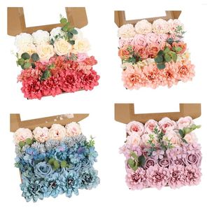 Decorative Flowers Artificial Box Set Realistic Bendable With Stem DIY Bridal Bouquets For Centerpieces Indoor Wedding Christmas Decoration