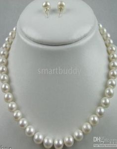 GENUINE NATURAL 18inches 8MM WHITE PEARL NECKLACE EARRING012347280