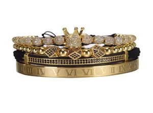 Nowy luksusowy rzymski królewski urok Crown Bransoletka Mężczyzna Moda Złota Pleciona Regulowana mężczyzna Bransoletka do biżuterii hip -hopowej 2020 Prezent7194958