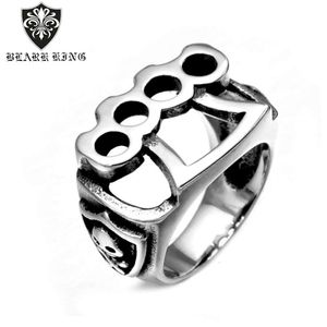 Designer Mens and Womens rostfritt stål Handinredda skeletthuvudpar Ring Creative Finger Tiger K3HV