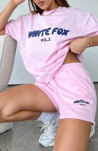 White Foxx Set Women Women Womens Short Sleeve Designer T-Shirt Summer Women Women