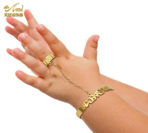 Dubai Bangles babyarmband smycken guld 24k barn födda pojkar afrikansk arabisk manschett lyxig bröllopskedja ringar flickor armbanden4813978