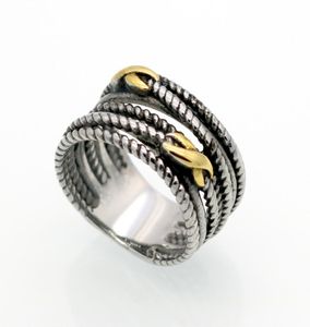 Avrupa ve Amerika Birleşik Devletleri Çelik Twisted Gold Ring Kadın Sınırsız Logo Retro Parmak Yüzük, Geniş Yüzük 7978263