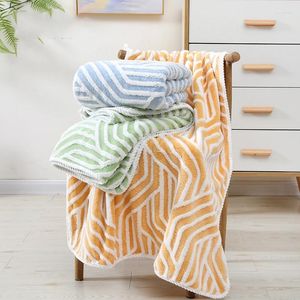 Towel Simple Jacquard Coral Velvet Bath Striped Texture Soft Absorbent Household Woman Towels