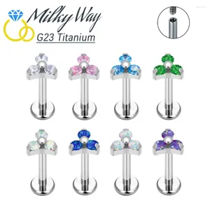 Ohrstecker ASTM F136 Titan Nasenpiercing Blütenblatt für Frauen Labret Lippenringe Goth Ohr Tragus Ohrstecker Zubehör Feiner Schmuck