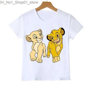 Tシャツベビーキッズ服かわいいライオンキングアニマルプリント女の子/男の子のためのTシャツ面白いカワイイチルドレン服