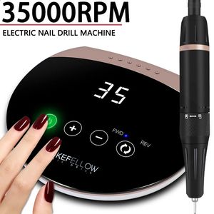 35000RPM Electric Nail Drill Machine With Touch Switch Nail Milling Cutter For Acrylic Nail Gel Polish Nail Sander DIY Nails 240127
