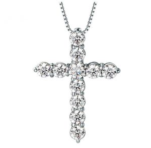 Shining Diamond Stone Pendants Necklace Jewelry Platinum Plated Men Women Lover Gift Couple Religious Jewelry9893206