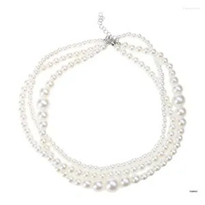 Correntes Moda Coreana Multilayer Pearl Colar Mulheres Simples Personalidade Colares Wedd