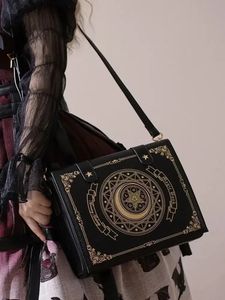 Y2K Korean Gothic Square Black Shoulder Bag Harajuku Vintage Aesthetic Purses Luxury Designer Handbags Messenger Tote Bag 240123