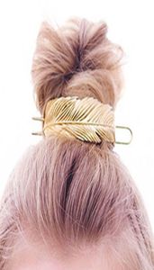 Original Feather Bun Cuff Vintage Leaf Stick Set Donna Accessori da sposa unici Retro Spilli per capelli Femme Bijoux 20195858539