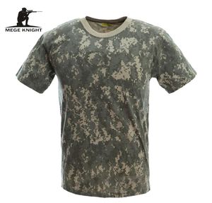 MEGE Camuflagem Militar Respirável Combate Camiseta Homens Verão Camiseta de Algodão Exército Camo Camp Tees 2204206486555