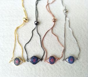 Interi 10 pezzi stile turco micro pave CZ zircone Evil Eye fascino catena regolabile braccialetti Macrame per le donne BG945452750