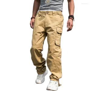 Men's Pants Tactical Casual Men Cargo Loose Baggy Cotton Straight Trousers Pockets Street Style Man Clothing