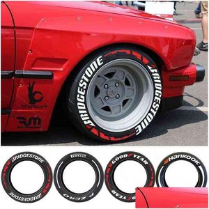 Car Stickers Tire Letter Sticker Permanent Lettering Decals Motorcycle Diy Label Letters Customizable With Glue Y220609 Drop Deliver Dhc5W