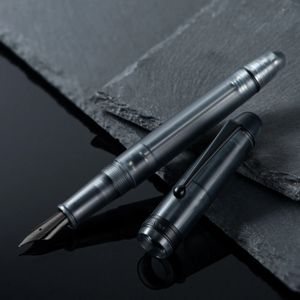 Asvine V126 Vacuum Filling Fountain Pen EF F M Nib Matte Gray Acrylic Writing Gift Set 240125