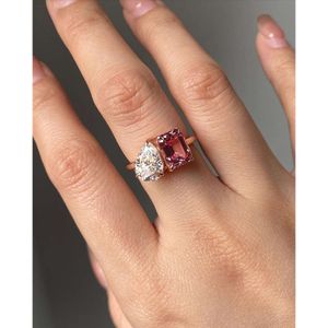 Custom Engagement Emerald Cut Lab Created 1ct Diamond Grown Def Vvs Pear Shape Women 14k 18k Gold Ring