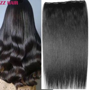 Zzhair 100% 브라질 인간 Remy Hair S 1626 5 클립 1pcs 세트 Nolace 100g200g 자연 직선 240130