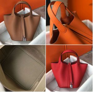 Fashion Classic Designer Handbag Lock Leather Tote Bag Basket Bucket Togo For Women Picotin Handbag Luxury Custom äkta Cowhide axelväskor H4HS HH