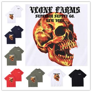 Modekläder designer tees tshirts v tops lone sommar ny co br ed blixt big v print gata mode br lösa casual mäns kvinnor vlone t -shirt nyaste 2024