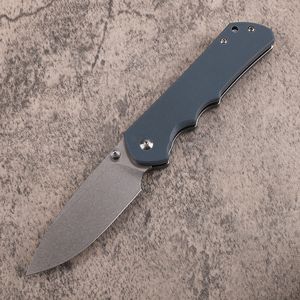 A0221 Coltello pieghevole AUS10 Lama a goccia satinata CNC G10 + Manico in lamiera di acciaio inossidabile Cuscinetto a sfere Coltelli tascabili EDC MY