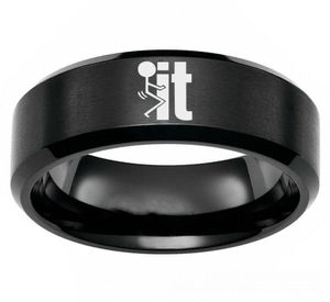 Mode Men039S Rings FK It Funny Humor Joke Rostfritt Steel Band Size 6133789645