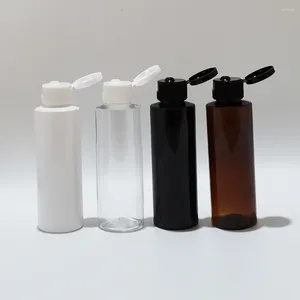 Butelki do przechowywania 50pcs 120 ml pusta podróż DIY plastikowe plastikową przezroczystą brązową butelkę klapka górna czapka 4 uncji szampon prysznicowy żel płynne mydło kosmetyczne