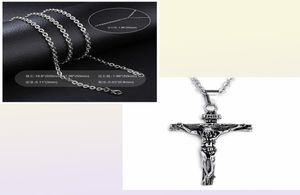 Herren Kruzifix Halskette Edelstahl Jesus Christus Religiöser Anhänger Schmuck für Männer Frauen Katholischer Jesus Anhänger8132435