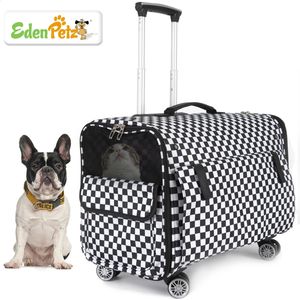 Large Pet Dog Trolley Load 15KG 4 Universal Wheels Stroller Cat Bag Wheeling Suitcase for Big Travel Case 240131