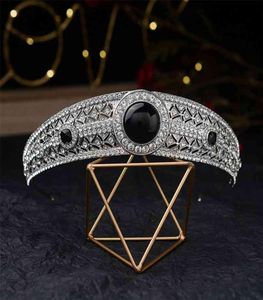 Underbar Black Crown Tiara de Noiva Meghan Markle Bröllop hårtillbehör Kvinnor smycken brud och tiaror 2107078289422