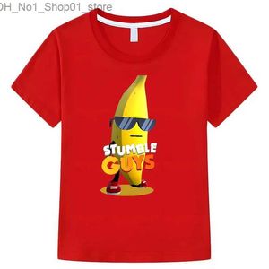 T-shirts Stumble Guys TShirts Girls Boys Cartoon Banana Casual Short Sleeve Tops Kids Stumble Guys Games T-Shirts y2k girls boys clothes Q240218
