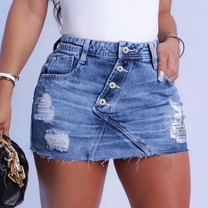 Skirts Denim Short Skirt Ladies Casual Slim Bodycon Jeans 2024 Womens Summer High Waisted Mini Streetwear