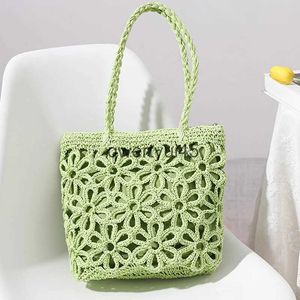 Shoulder Bags New straw bag ollow flower woven womens soulder portable seaside vacation beac raanH24218