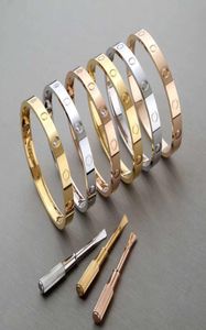 Kajialove pulseira de aço titânio com parafusos rosqueados 18K ouro rosa clássico anel de mão joias comércio exterior inteiro7537385