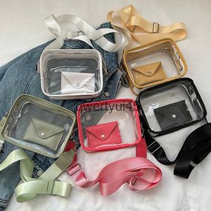 Axelväskor kvinnor transparent pvc klar handväska crossbody beac bagwit plånbok soulder wit avlägsnande remstadium godkänd 2023H24218