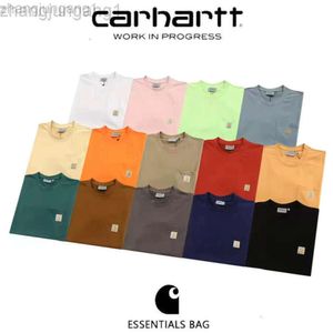 24SS Designer Carhart T Shirt Carharrt Classic Small Pocket Kort ärm T-shirt Löst montering Män och kvinnor Par mångsidiga bottentrender
