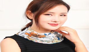 2st Liten Silk Ring Scarf Spring Summer NeckerChief Halter Fake Collar Luffler Women039S Neckwear Square Dance Versatile Acces5962128