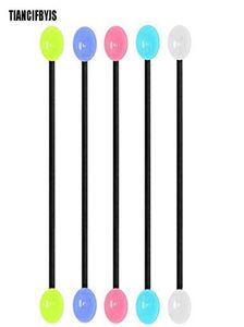 Grow In The Dark Acrylic Industrial Piercing Barbells Scaffold Bars lage Earrings Pircing Body Jewelry 5 Colors9676526