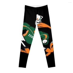 Active Pants Miami Hurricanes Sticker Leggings Push Up Fitness Gym Clothing Sports Tennis för Womens