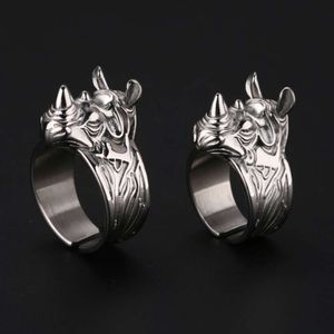 Männer und Frauen Tragbare Persönliche Selbst Designer Verteidigung Wolf Nashorn Verdeckte Kreative Ing Legal Finger Tiger Ring Liefert AI8M