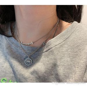 Luxury jewelry women silver star designer necklaces with elephant hip hop pendant necklaces for girl old fashion chians choker5557617