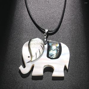 Pendanthalsband Fabrik Pinctada Margaritifera Mother of Pearl Abalone Shell Splice Elephant Charm Halsband för kvinnor smycken tillbehör