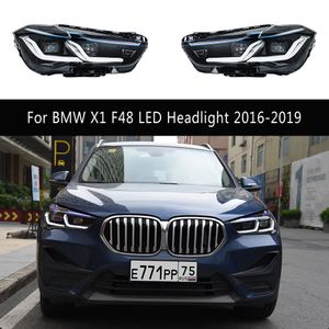 Lampa przednia Wskaźnik sygnału skrętu Light Light Streamer dla BMW X1 F48 Zespół reflektorów LED 16-19 Kąt wiązki wysokiej wiązki