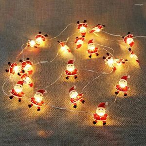 Cordas Árvore de Natal Luzes de Cordas Papai Noel Boneco de Neve Elk Garland Decorações para Casa Enfeites de Natal Navidad Ano